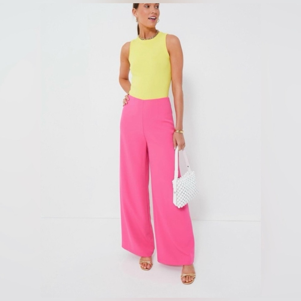 Tuckernuck Pomander Place Pink High Rise Wide Leg Pants